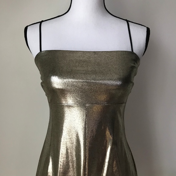 UO Silence & Noise Drita Metallic Shine Dress - Picture 6 of 8